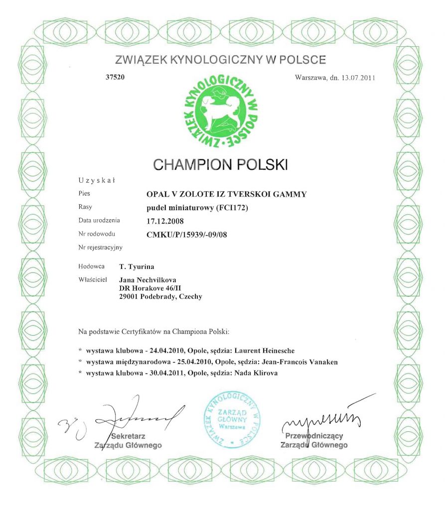 110713 CHAMPION POLSKO RICI TITULY