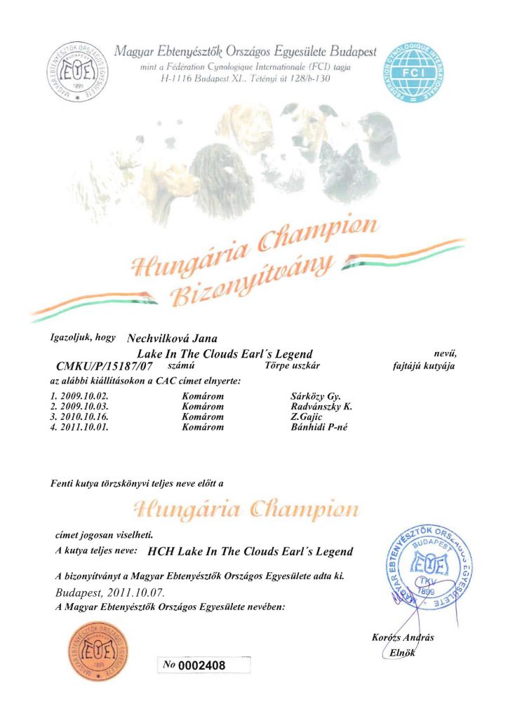 111007 HUNGARIA CHAMPION LAKE TITULY